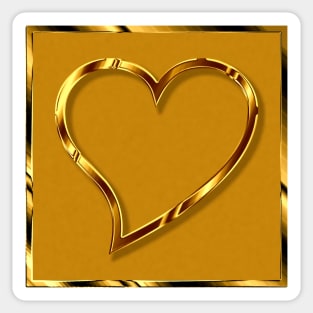 Valentine heart in gold look Sticker